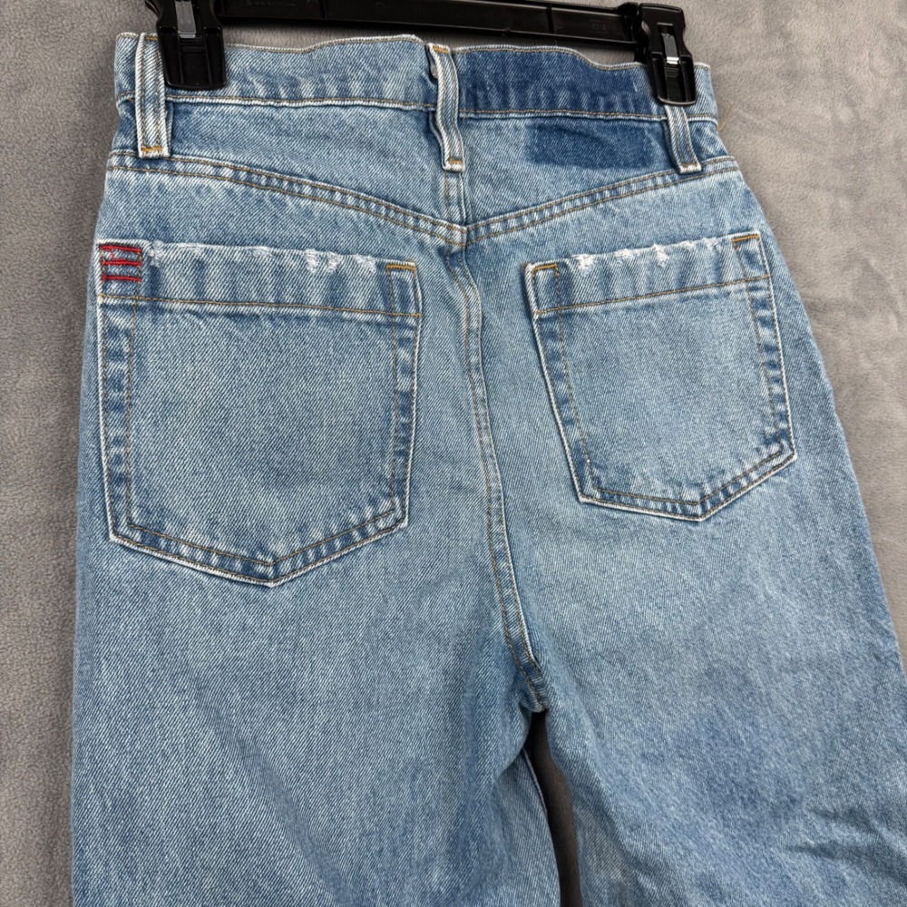 BDG Urban Outfitters Wide Leg Jeans 25 Ripped Distressed Frayed Hem Light Wash - Picture 11 of 11